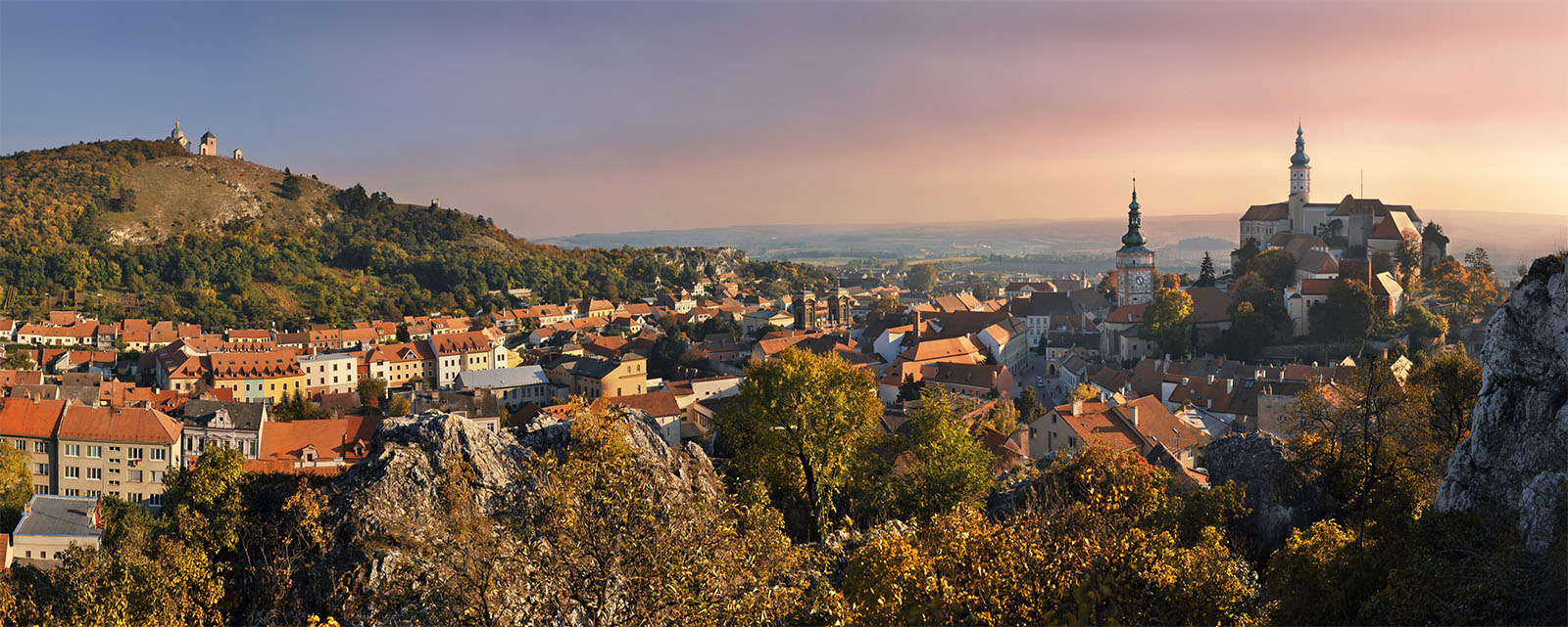 beautiful sunset in Czech wines and Czech heritage